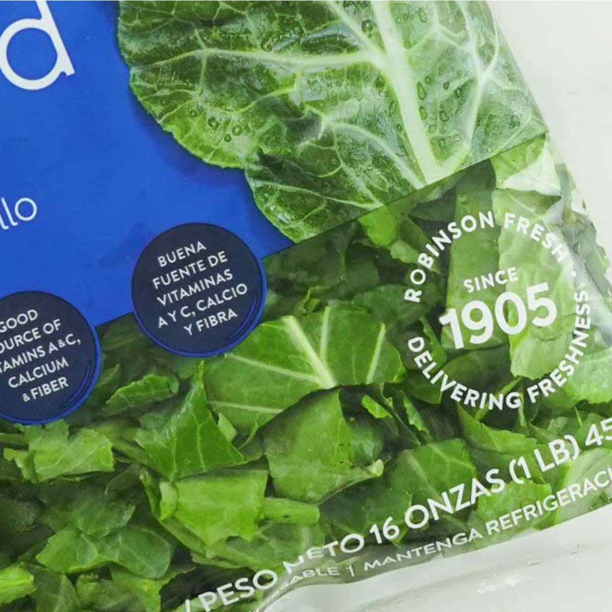 Close up of Robinson Fresh branded produce
